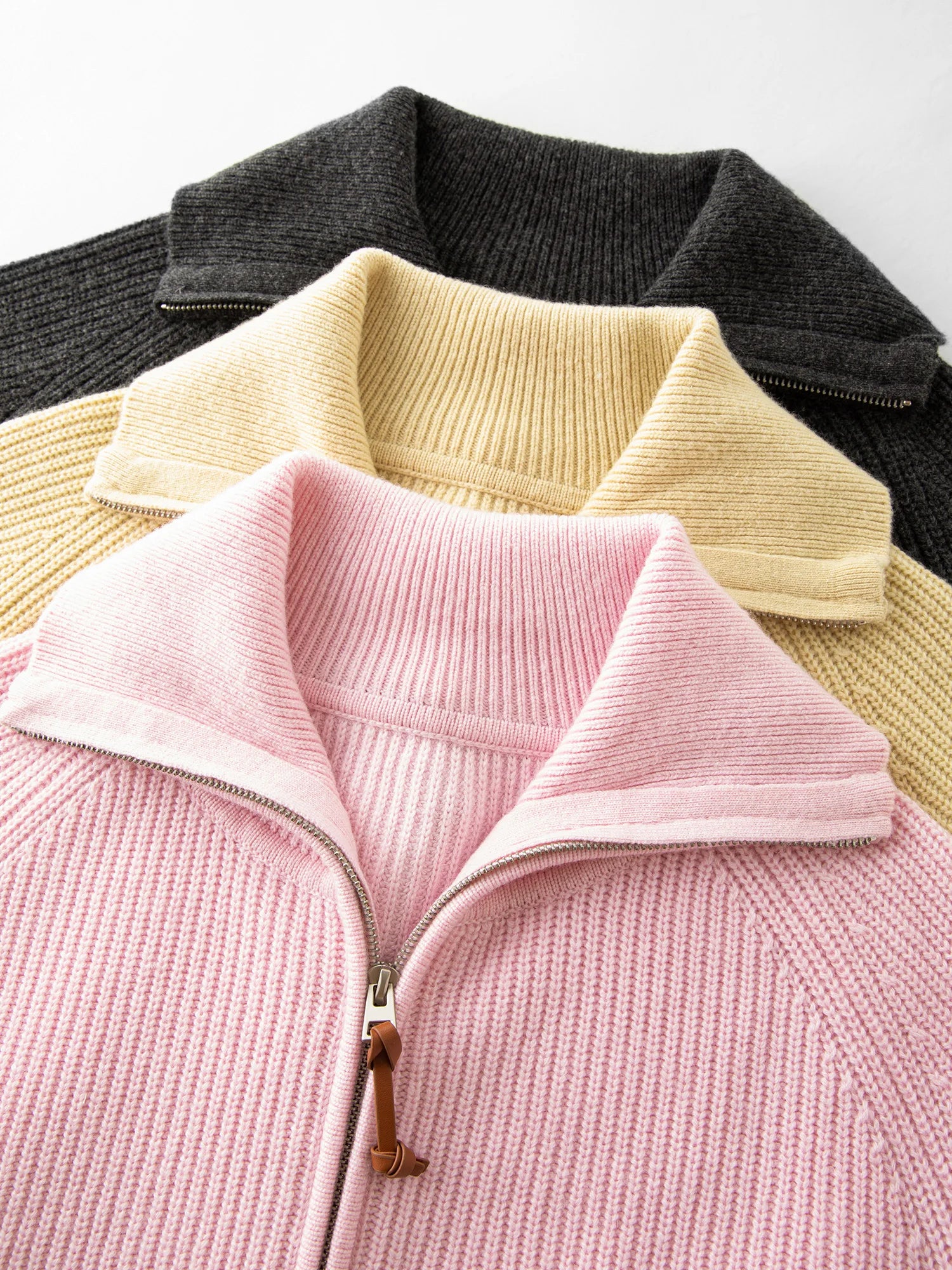 Wool Blend Knitted Cardigan Casual Sweater