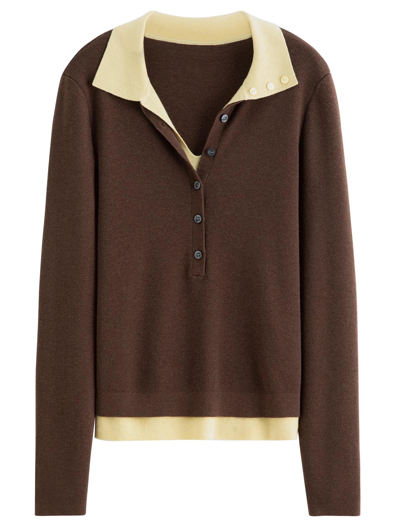 New Style Faux Two-Piece Collared Knit Sweater