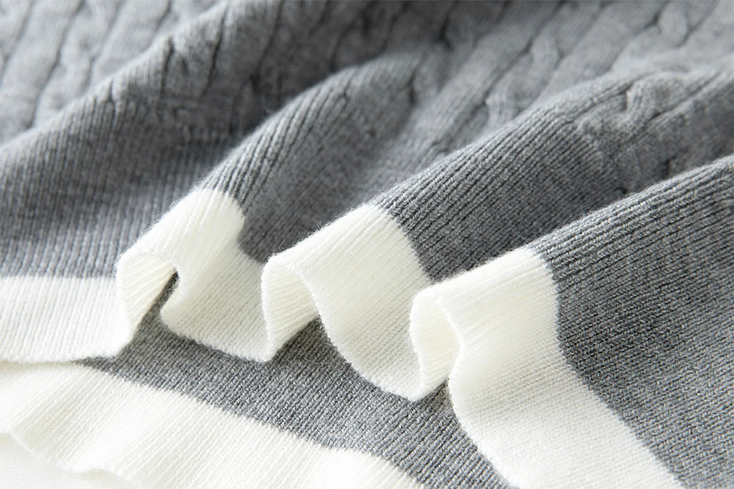 Cable Knit Faux Two-Piece Sweater