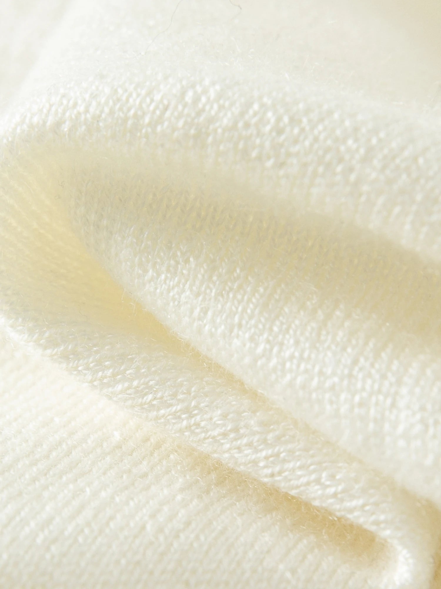 High-Neck Ruffled Knitted Slim-Fit Sweater