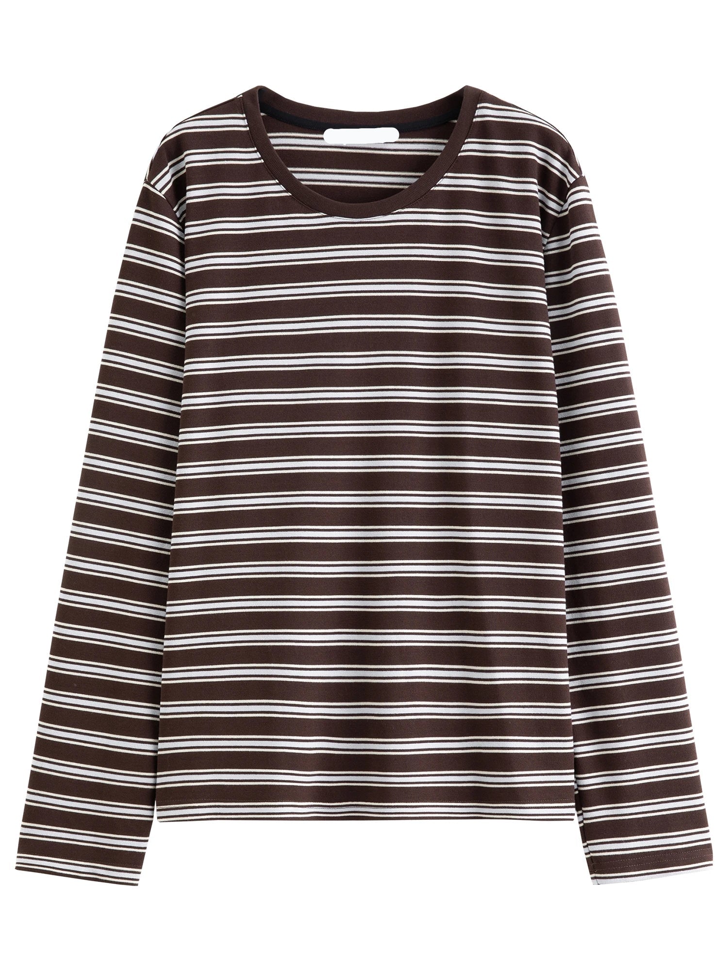 Stylish Loose-Fitting Crew Neck Striped T-Shirt